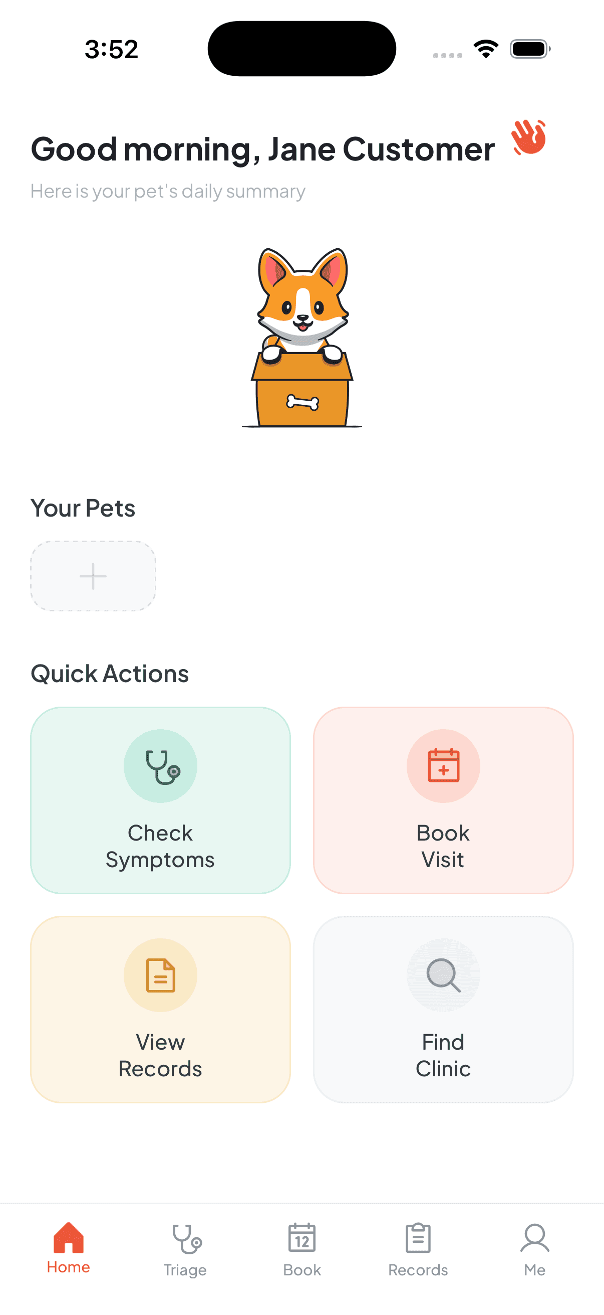 Vetwoop App Screen